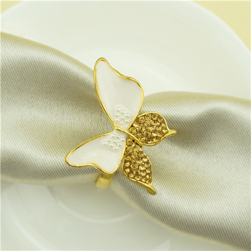 White Enamel Butterfly Napkin Ring - view 5