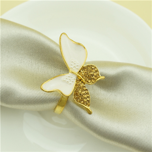 White Enamel Butterfly Napkin Ring - view 4