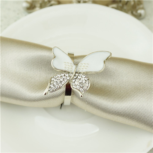 White Enamel Butterfly Napkin Ring - view 1