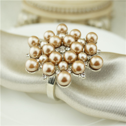 Champagne Pearl Cluster Napkin Ring - view 2
