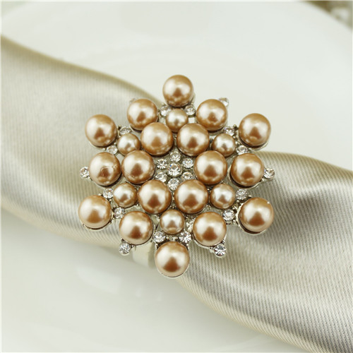Champagne Pearl Cluster Napkin Ring - view 1