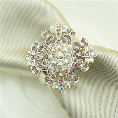 Filigree Rhinestone Snowflake Napkin Ring - view 2