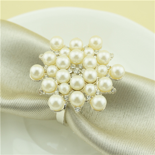 Champagne Pearl Cluster Napkin Ring - view 3