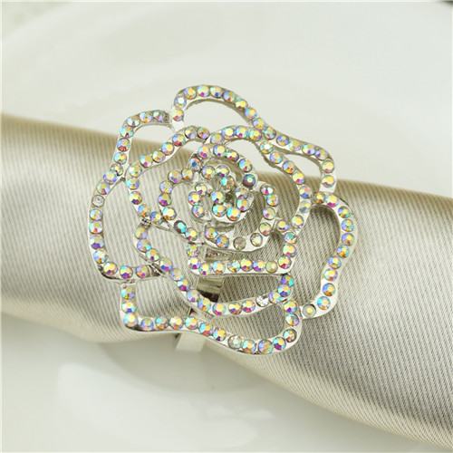 AB Crystal Rose Napkin Ring - view 2
