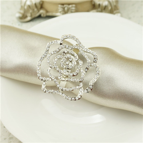 AB Crystal Rose Napkin Ring - view 3