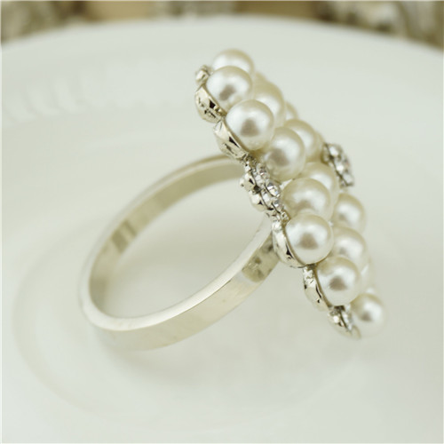 Pearl & Crystal Blossom Napkin Ring - view 2