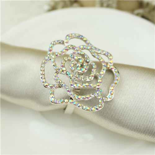 AB Crystal Rose Napkin Ring - view 1