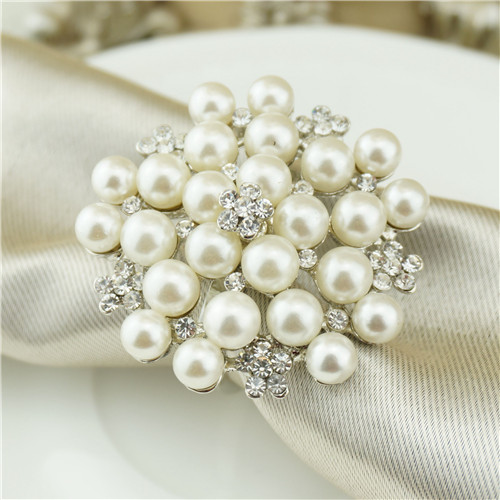 Pearl & Crystal Blossom Napkin Ring - view 1