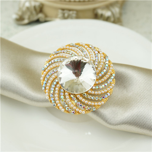Gold Pinwheel Crystal Napkin Ring - view 2