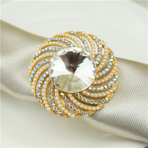 Gold Pinwheel Crystal Napkin Ring - view 1
