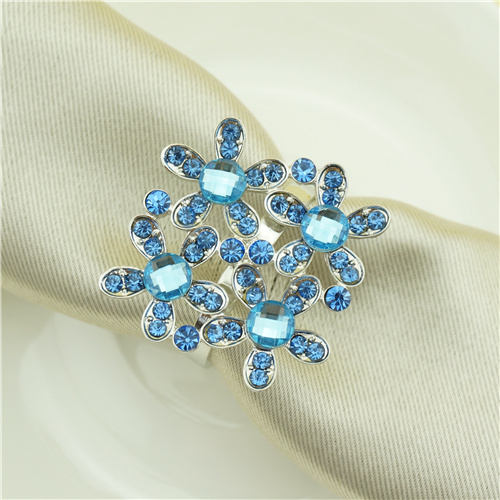 Blue Crystal Snowflake Napkin Ring - view 2