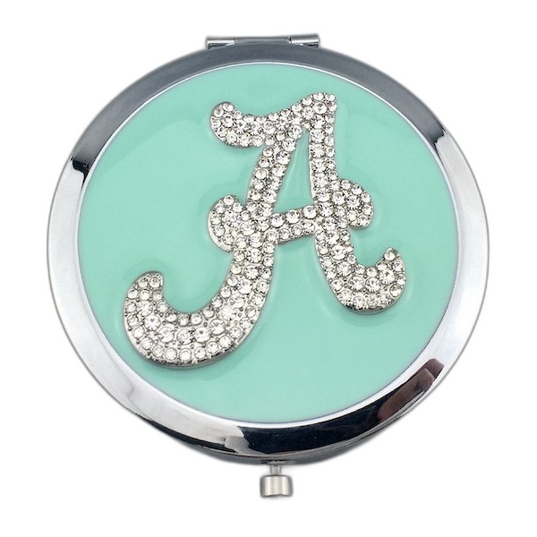 Mint Enamel Monogram Compact Mirror - view 2