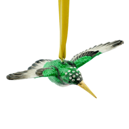 Enamel Pink-Throated Hummingbird Ornament - view 2