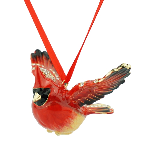 Enamel Flying Cardinal Ornament