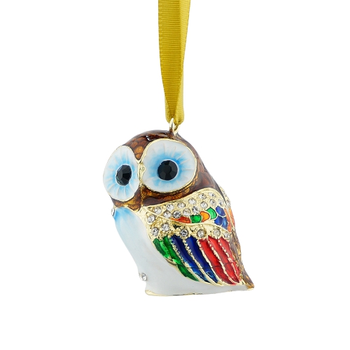 Enamel Colorful Owl Ornament - view 2