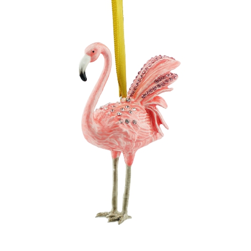 Enamel Flamingo Ornament - view 2