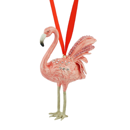 Enamel Flamingo Ornament