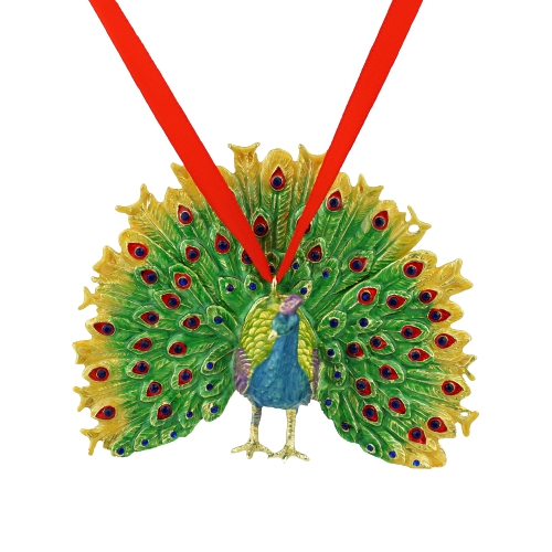 Enamel Peacock Ornament