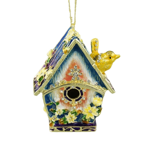 Enamel Birdhouse Ornament