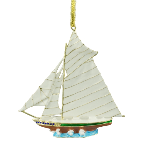 Enamel Sailboat Ornament