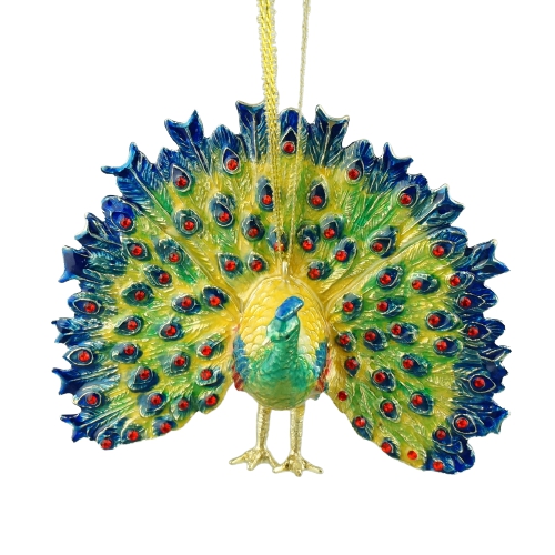Enamel Green Peacock Ornament