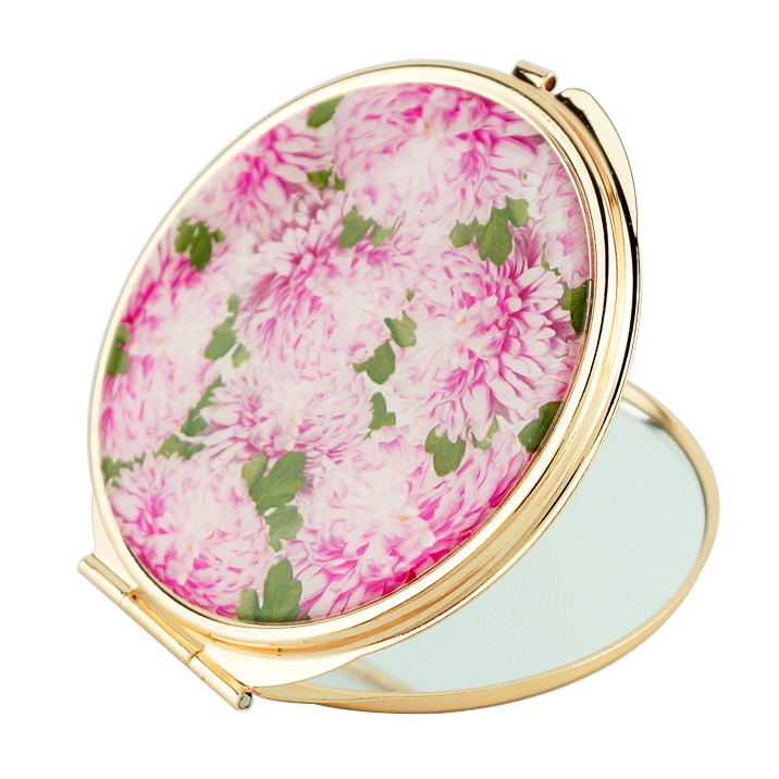 Gold Round Floral Epoxy Compact Mirror - view 8