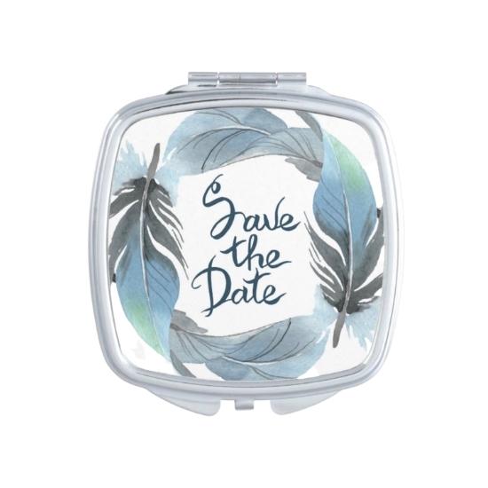 Square Custom Printed Epoxy Compact Mirror - view 2