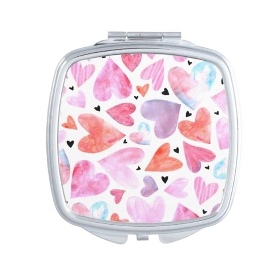 Square Custom Printed Epoxy Compact Mirror - view 5