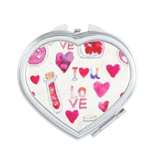 Heart Custom Printed Epoxy Compact Mirror - view 2
