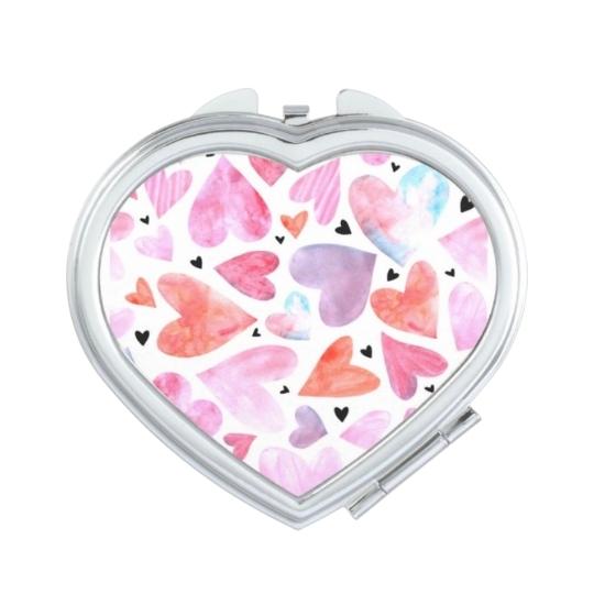 Heart Custom Printed Epoxy Compact Mirror - view 4