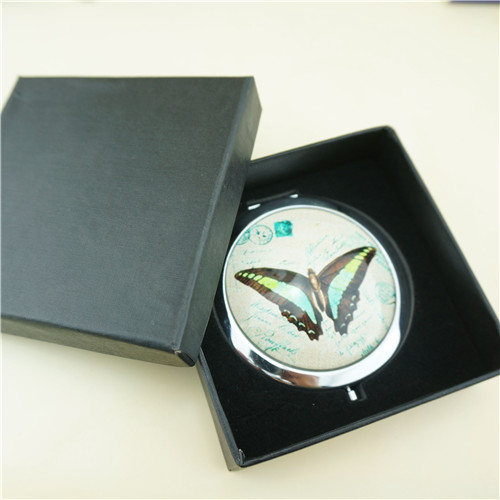 Vintage Butterfly Printed Dome Glass Compact Mirror - view 2