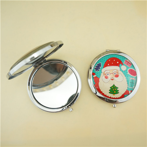 Christmas Santa Printed Dome Glass Compact Mirror - view 2