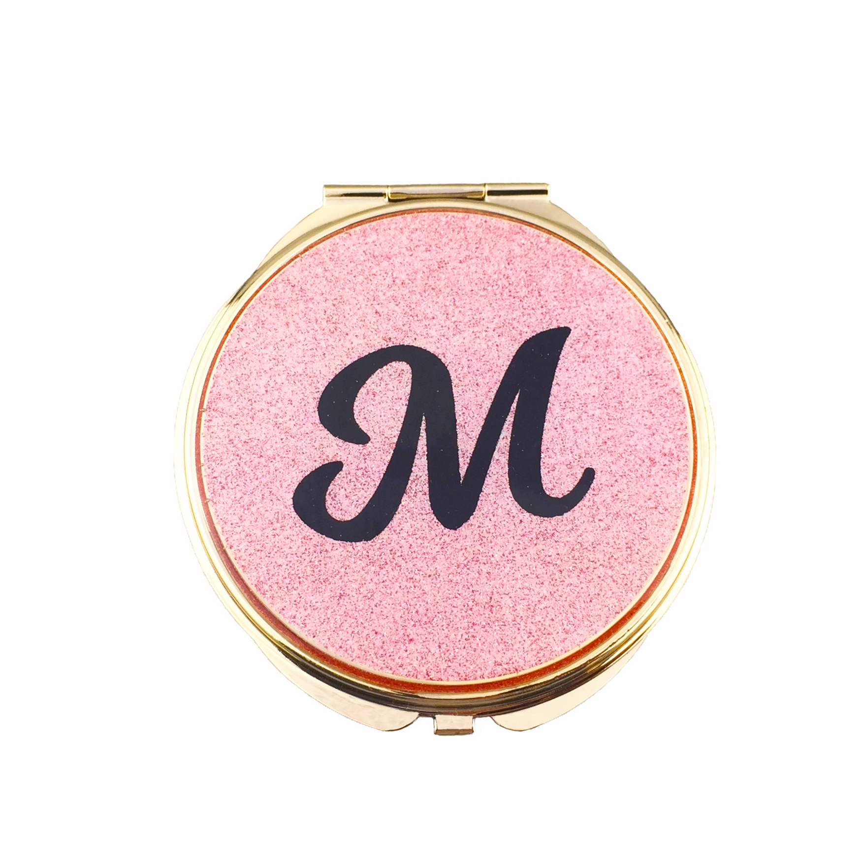 Monogram M Glitter Epoxy Compact Mirror - view 2