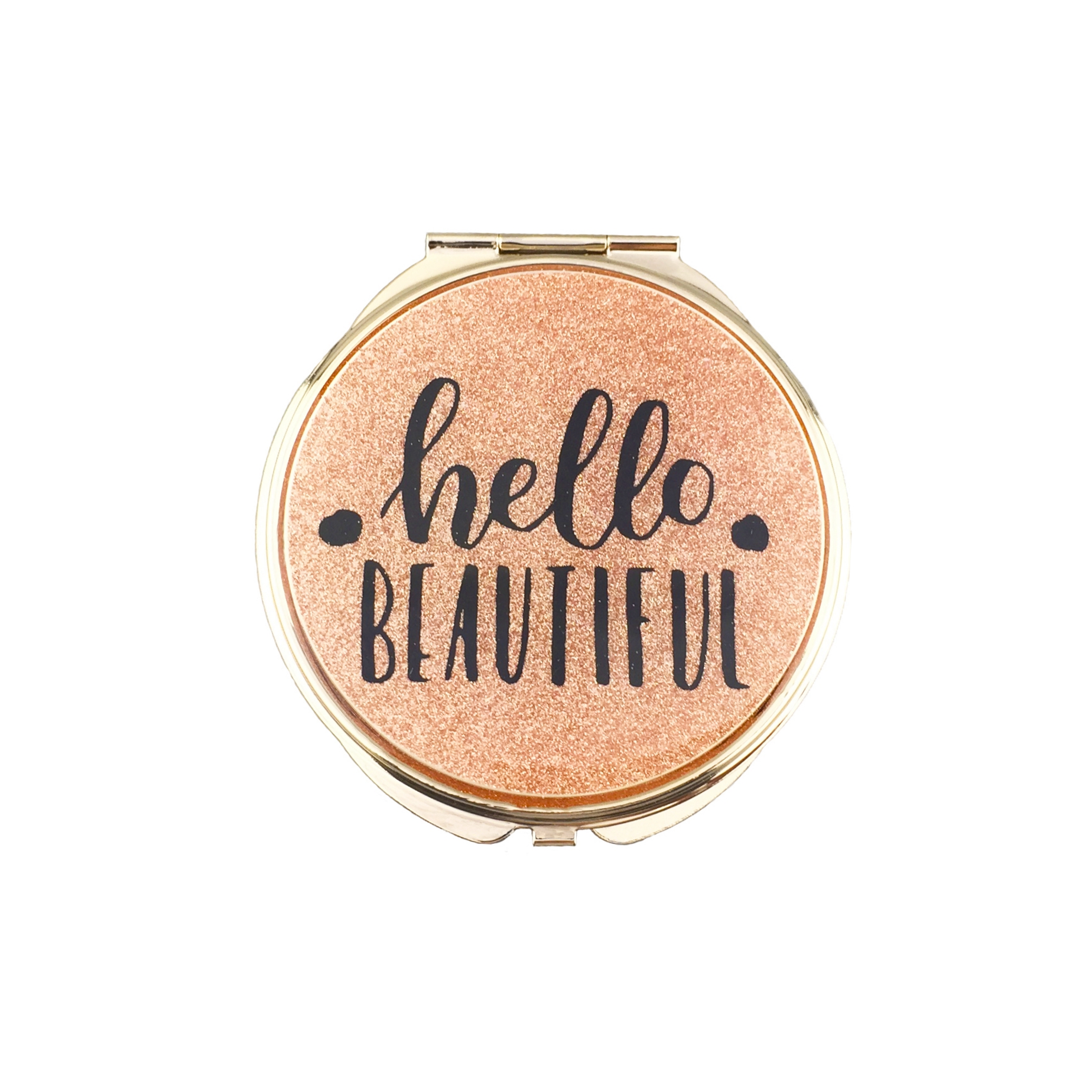 Hello Beautiful Glitter Epoxy Compact Mirror - view 3