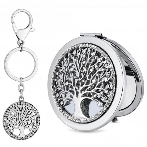 Gold Tree of Life Compact Mirror & Bag Charm Set - view 7