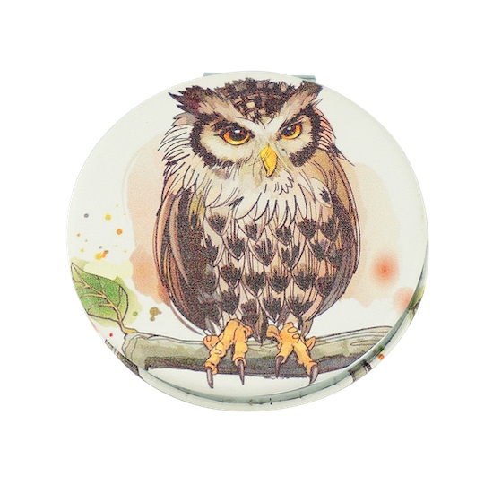 Custom Printed 60mm Round PU Leather Compact Mirror - view 10