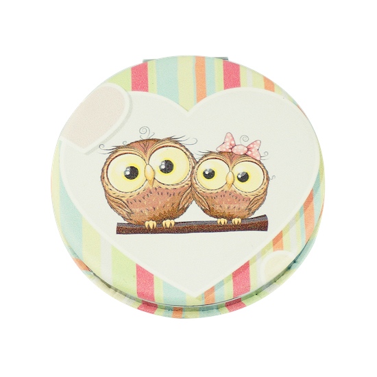 Custom Printed 60mm Round PU Leather Compact Mirror - view 11