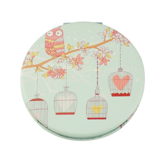Custom Printed 60mm Round PU Leather Compact Mirror - view 12