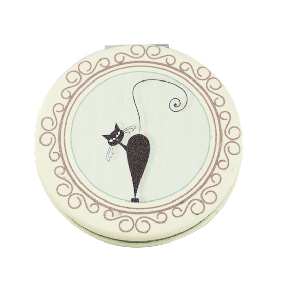 Custom Printed 60mm Round PU Leather Compact Mirror - view 18
