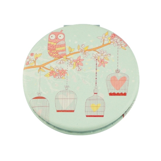 Custom Printed 60mm Round PU Leather Compact Mirror - view 15