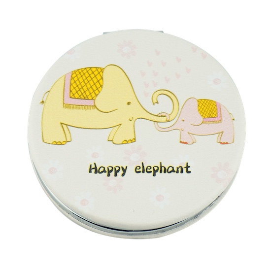 Custom Printed 60mm Round PU Leather Compact Mirror - view 25