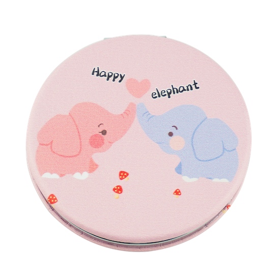 Custom Printed 60mm Round PU Leather Compact Mirror - view 27