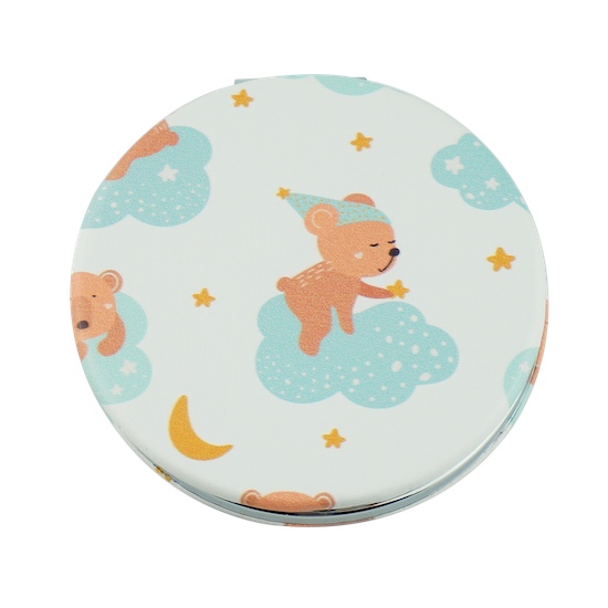 Custom Printed 60mm Round PU Leather Compact Mirror - view 23