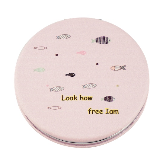 Custom Printed 60mm Round PU Leather Compact Mirror - view 28