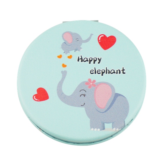 Custom Printed 60mm Round PU Leather Compact Mirror - view 24