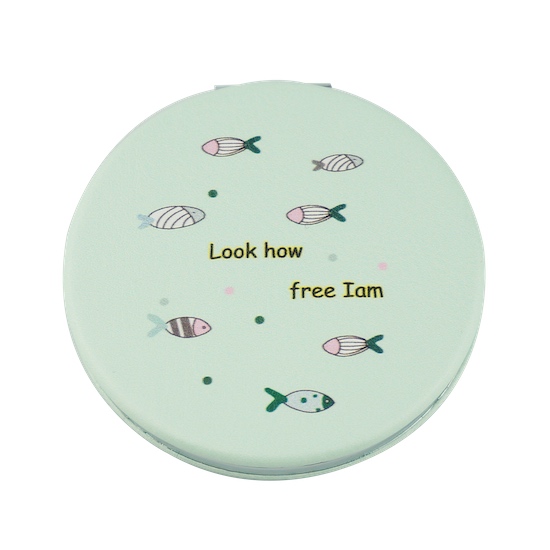 Custom Printed 60mm Round PU Leather Compact Mirror - view 30