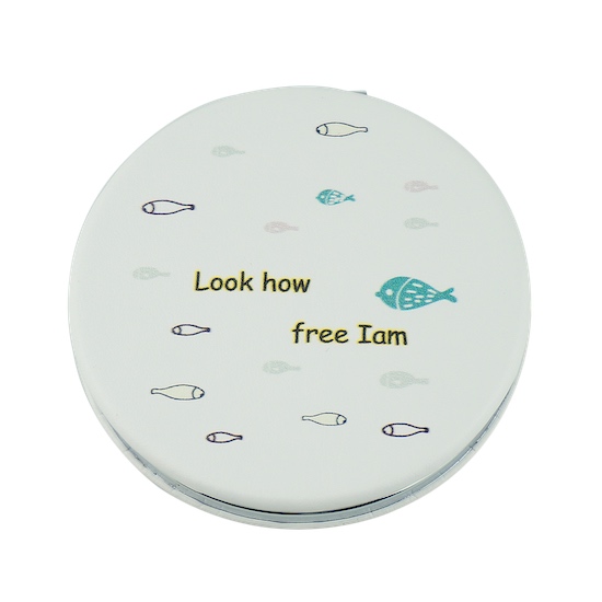 Custom Printed 60mm Round PU Leather Compact Mirror - view 29