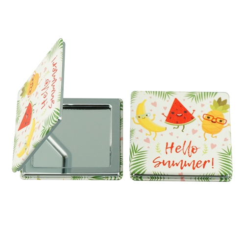 Custom Printed Square PU Leather Compact Mirror - view 10