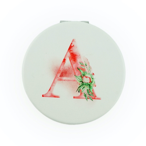 Custom Printed 70mm Round PU Leather Compact Mirror - view 2