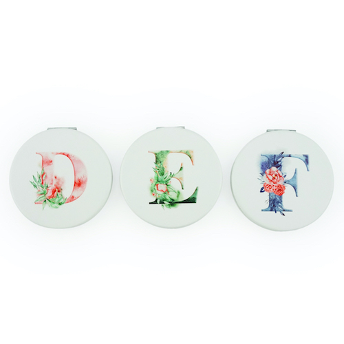 Custom Printed 70mm Round PU Leather Compact Mirror - view 5
